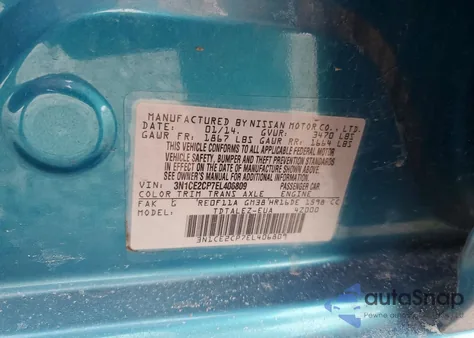 2014 Nissan Versa Note S z USA, uszkodzony, nr VIN 3N1CE2CP7EL406809